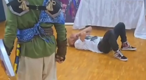 Zelda character sends a kick higher than his own height