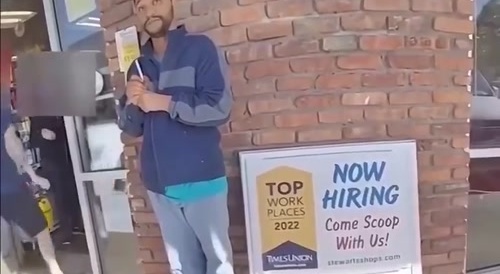 Man with Knife Lunges at Female Cop