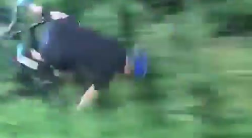 Cyclist pushed into greenery