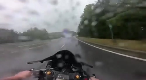 Biker crashes into cop then gets ran over