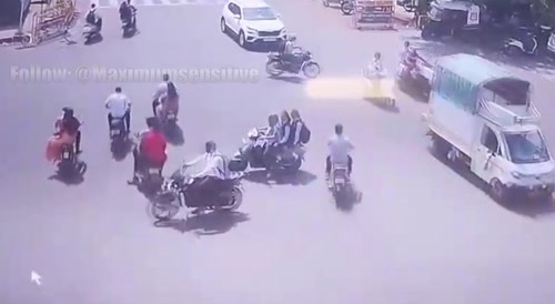Scooters hit by car