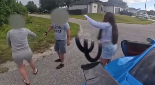 Road Raging Karen Points Gun at Family