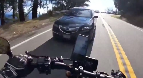Deer hits Motorcyclist then Motorcyclist hits Car head-on