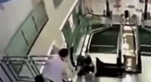 Woman Swallowed by Escalator in China