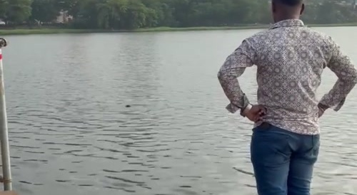 Indian Man Tries To Swim While Being Recorded