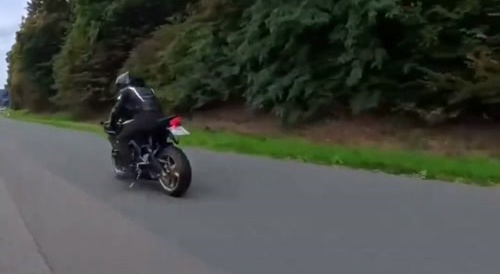 Motorcycles crash into each other by accident