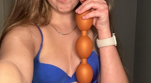 naughty woman and her sex toys