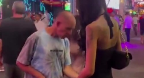 Dirty Man Checks Ladyboy's Package Under the Hood