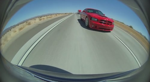 Car hits other car on highway