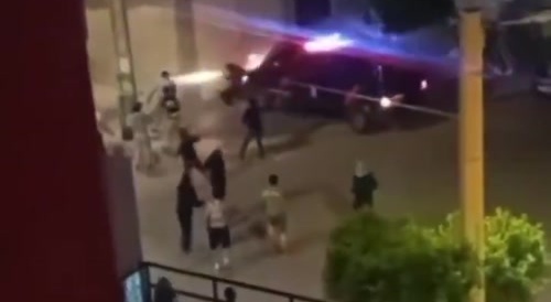 Guys were run over by police car in protest