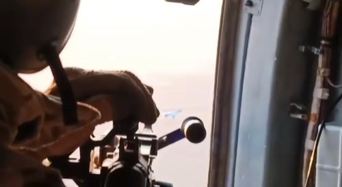 helicopter door gunner shoots down shahed drone