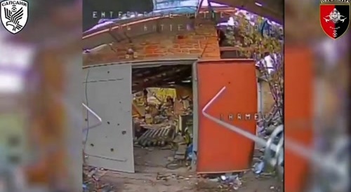 destruction of a Russian Grad-P rocket launcher