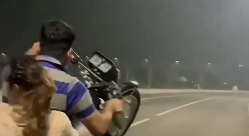 Bikes crash into each other