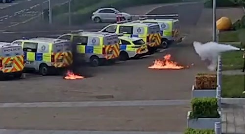 Soldier attacks police with Molotov cocktails