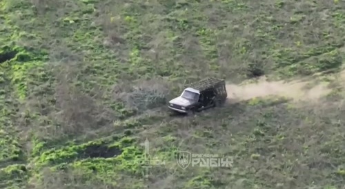 russian truck hits anti tank mine