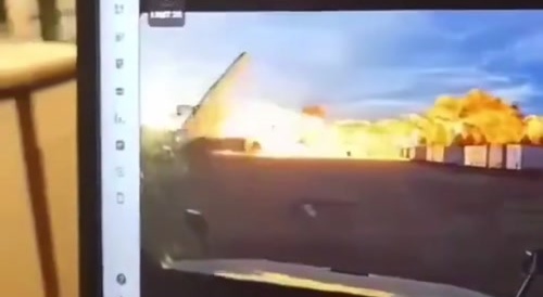 Stitched video of UPS plane crash in Kentucky