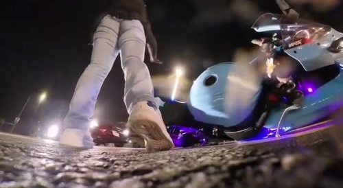 Girl gets hit at stoplight while on a motorcycle