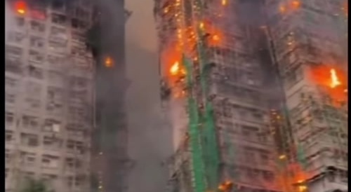 Fire Bangs Residents in Hong Kong