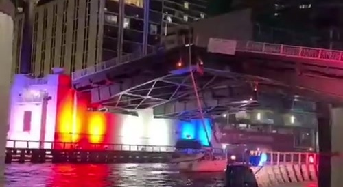 Sailbot mast gets sandwiched on bridge closure