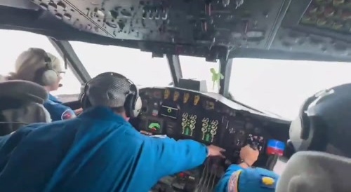 Inside the cockpit of NOAA’s WP-3D while flying into Hurricane Melissa