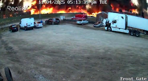 Security camera captures crash of UPS Flight