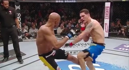 fighter breaks his leg