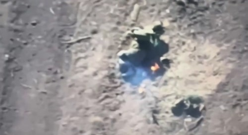 Ukrainian drones drop VOGs on Russian attack aircraft