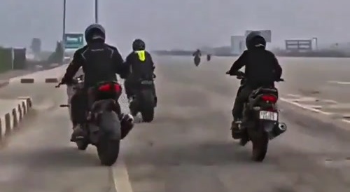 Biker loses control of his bike