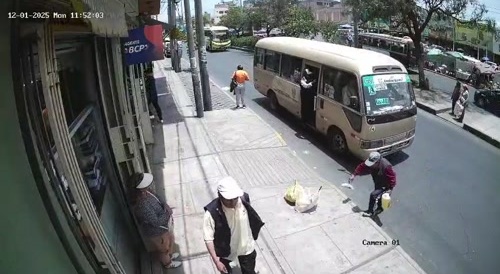 Elderly Man Stumbles Backwards