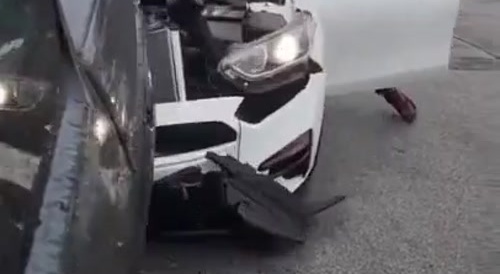 Stolen Car Crashes Into School Bus