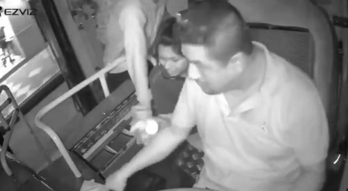 Blood Gushes Out Of Bus Driver After Headshot