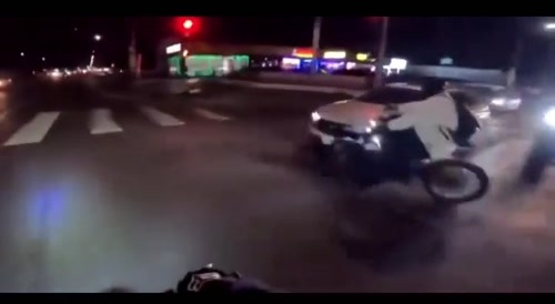 Ghetto Biker Crashes Into a Car