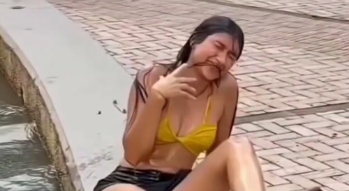 Girl's Coochie Gets Rammed with Bike Rod