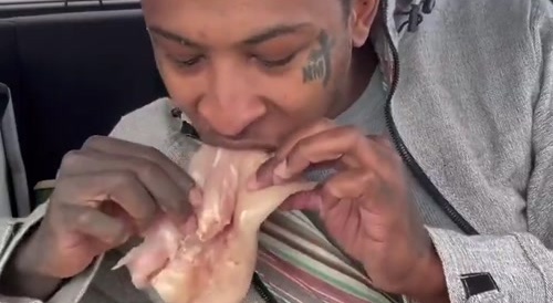 BRO eat raw chicken breast