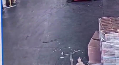 Someone gets hit by forklift