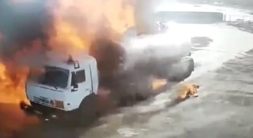 Man Gets Burned Alive After Tanker Explosion
