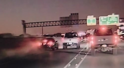 Truck aggressively changed lanes