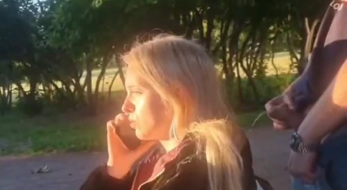 man urinates on woman