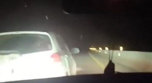 Car crashes on highway