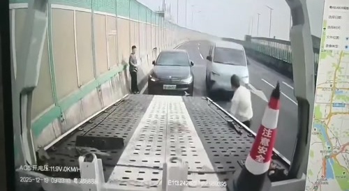 Dude gets hit on highway