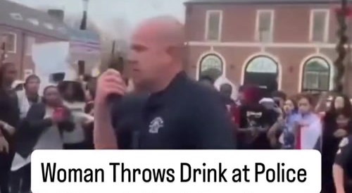 Female Cop-Hater Throws Drink at Officer