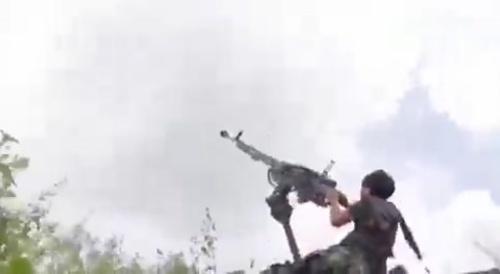 A Cambodian machine gunner tried to shoot down a Thai F-16 near the border.