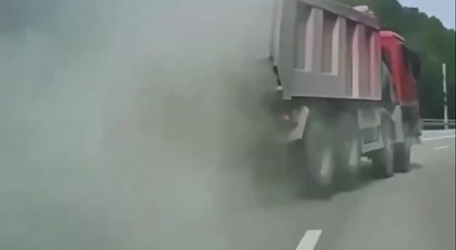 Truck tire blowout save
