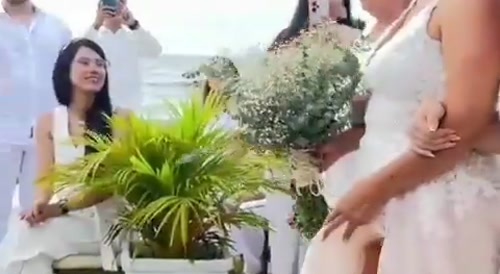 Bride Shows Off Her Coochie as She Marries Lucky Man