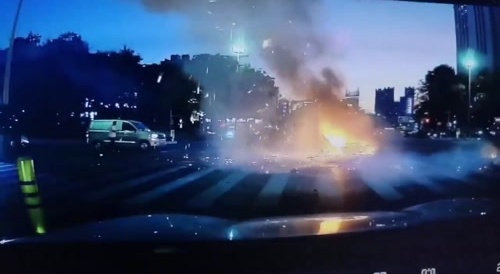 Unexplained motorcycle fire