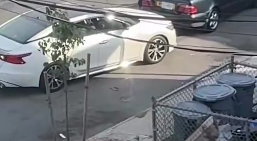 Someone throws something at train