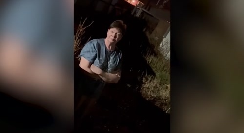 White lady locked in dog kennel