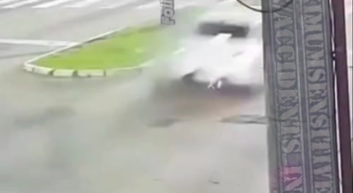 Motorcycle hit by car