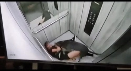 pretty girl makeup by pitbull in elevator