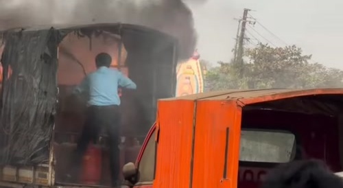 Gas Cylinder blast in pickup truck